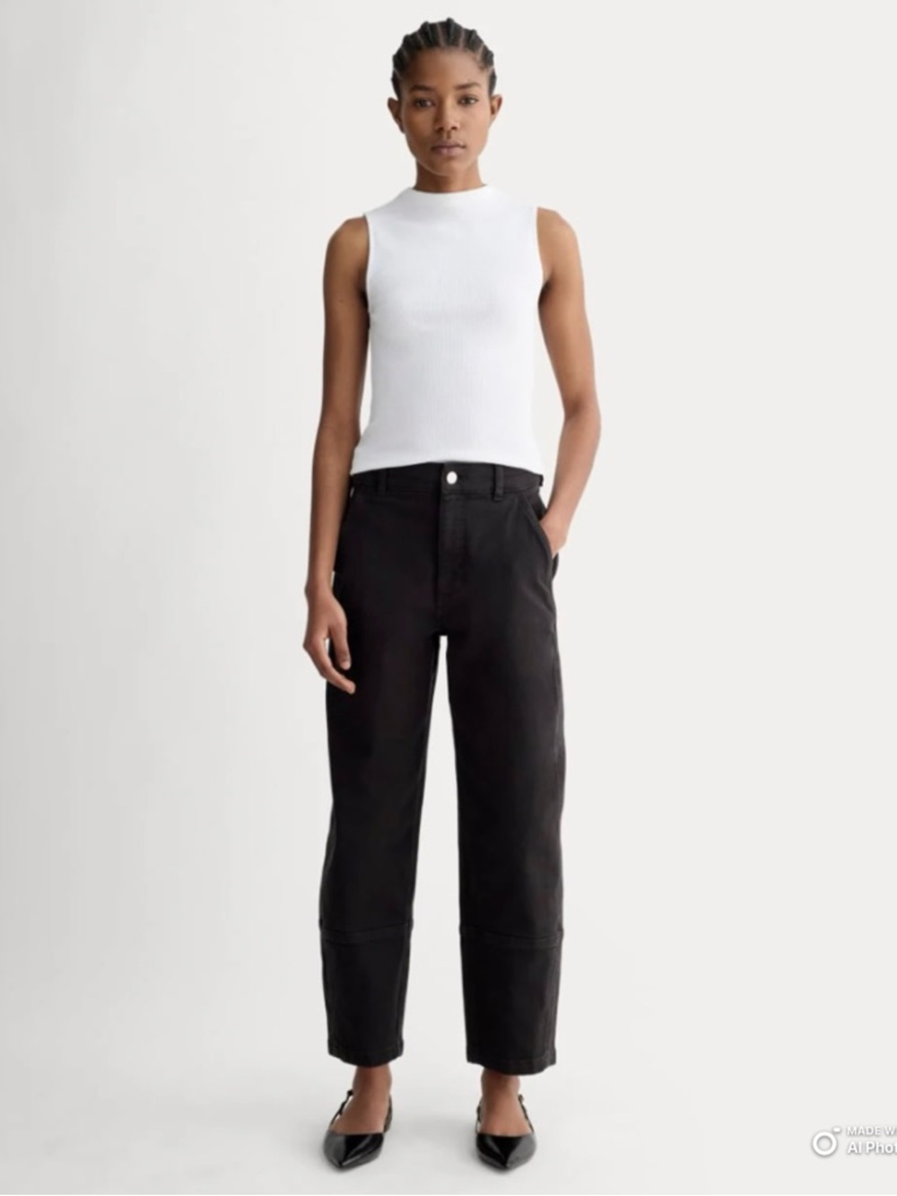Everlane Size 0 Black The Utility Barrel Pant NWOT